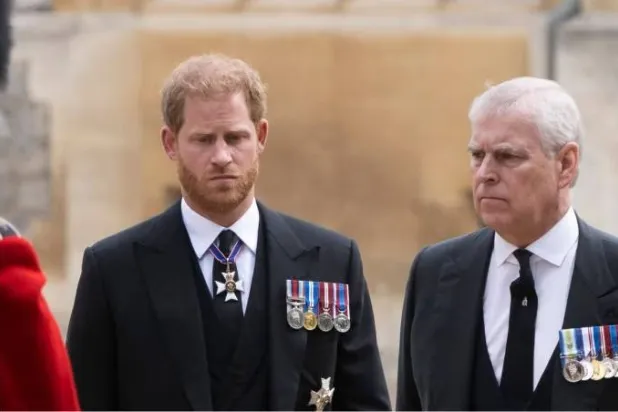 صورة أرشيفية تجمع هاري وأندرو (أ.ف.ب)