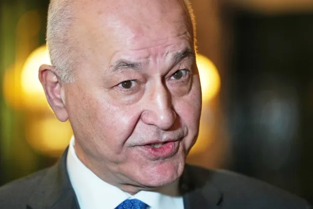 UNCHR High Commissioner Barham Salih talks during an interview with The Associated Press in Kyiv, Ukraine, Friday, Feb. 20, 2026. (AP) 