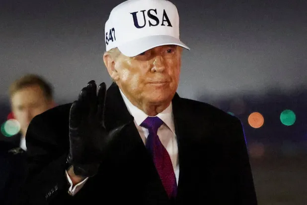 US President Donald Trump arrives at Joint Base Andrews in Maryland, US, February 19, 2026. (Reuters)