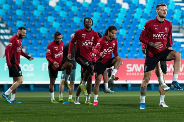 لاعبو الهلال خلال تدريباتهم الأخيرة (موقع النادي)