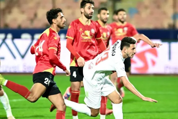  فتوح لاعب الزمالك لحظة تسجيله الهدف في مرمى سيراميكا (موقع النادي)