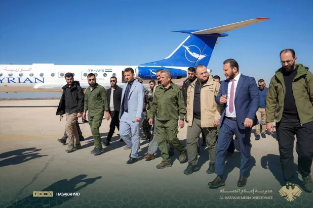 الوفد الحكومي السوري في مطار القامشلي السبت (مديرية إعلام الحسكة)