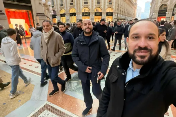 صورة من فيديو بثه نجل الدبيبة لتجوله في ميلانو الإيطالية 21 فبراير 