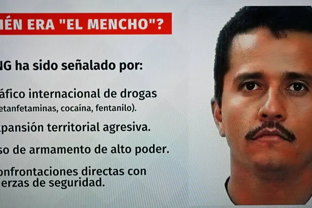 لقطة من التلفزيون المكسيكي تُظهر صورة «المنتشو» (أ.ف.ب)