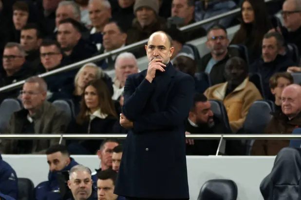 Tottenham's head coach Igor Tudor reacts during the English Premier League soccer match between Tottenham Hotspur and Arsenal in London, Sunday, Feb. 22, 2026.(AP)