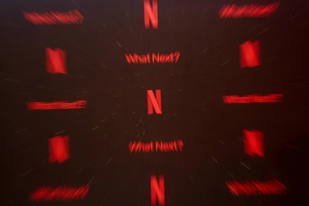The Netflix logo is displayed during an event in Mumbai, India, February 3, 2026. (Reuters)