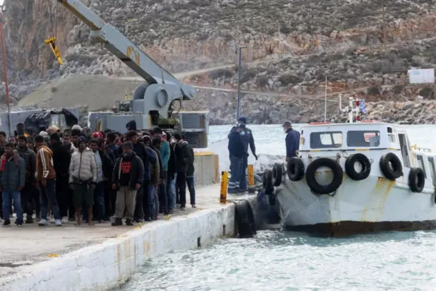 Rescued migrants in Heraklion, southern Crete, on Saturday, after their boat capsized © Costas METAXAKIS / AFP
