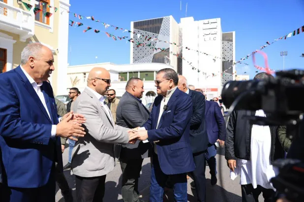 الدبيبة خلال افتتاحه الفندق البلدي لمصراتة الأسبوع الماضي (مكتب الدبيبة)