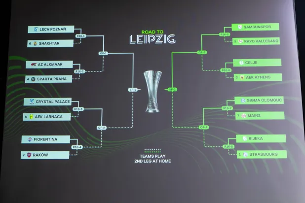 قرعة دور الـ16 لبطولة دوري المؤتمر الأوروبي (أ.ب)