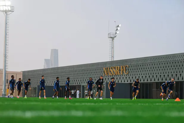لاعبو «النصر» خلال تدريباتهم الأخيرة (موقع النادي)