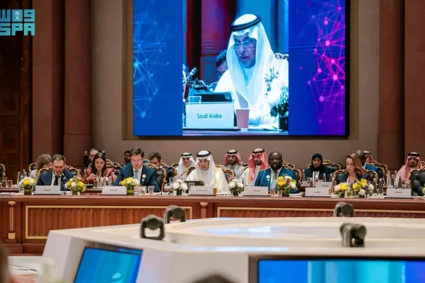 Saudi Data and Artificial Intelligence Authority (SDAIA) President Dr. Abdullah Al-Ghamdi speaks at the India AI Impact Summit 2026. (SPA) 