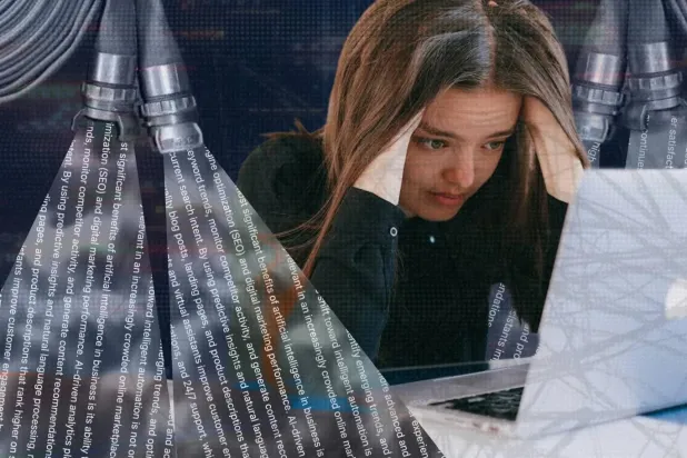 Ofis çalışanları, yapay zeka araçlarını kullanmaktan dolayı zihinsel yorgunluk ve "yapay zeka beyin yanması" yaşıyor (Pauline Wee & DAIR / Better Images of AI / CC )