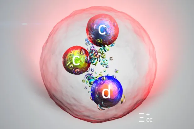 İki tılsım kuarkı ve bir aşağı kuarktan oluşan yeni parçacık, ortalama bir protondan 4 kat daha ağır (CERN)