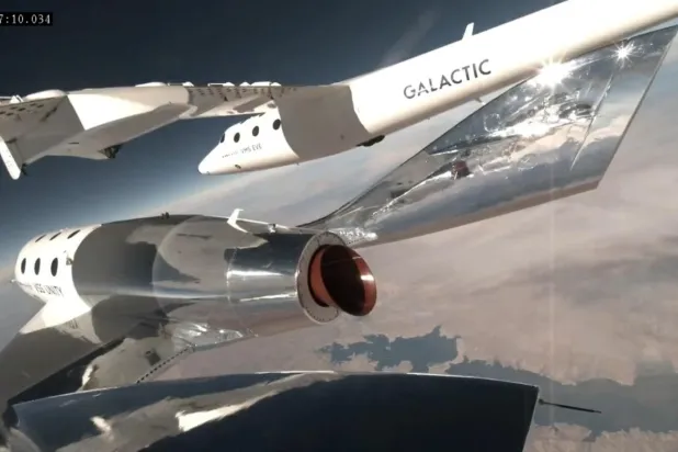 Virgin Galactic'in VSS Unity uzay aracı, 10 Ağustos 2023'te fırlatma ana gemisinden ayrıldı ve bu, bir anne-kız ikilisinin birlikte uzaya uçtuğu ilk sefer oldu (Virgin Galactic)