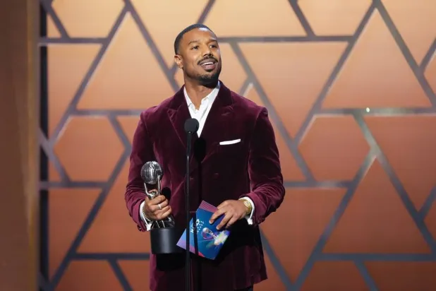 Michael B. Jordan accepts the award for Entertainer of the Year during the 57th NAACP Image Awards on Saturday, Feb. 28, 2026, in Pasadena, Calif. (AP) 