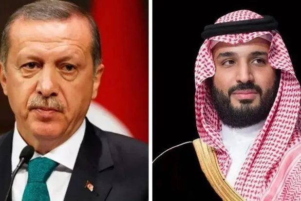 ولي العهد السعودي الأمير محمد بن سلمان والرئيس التركي رجب طيب إردوغان (واس)