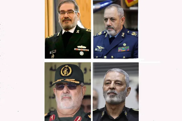 شمخاني ونصير زاده وباكبور وموسوي(رويترز_أ.ف.ب)