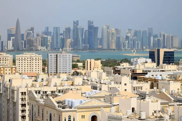 The skylines are seen in Doha, Qatar, 02 March 2026. (EPA)