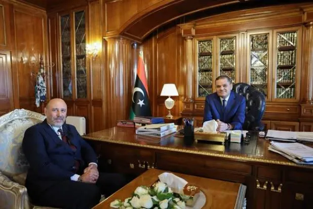 الدبيبة مستقبلاً وزير الثقافة الجديد بحكومته (حكومة الوحدة)