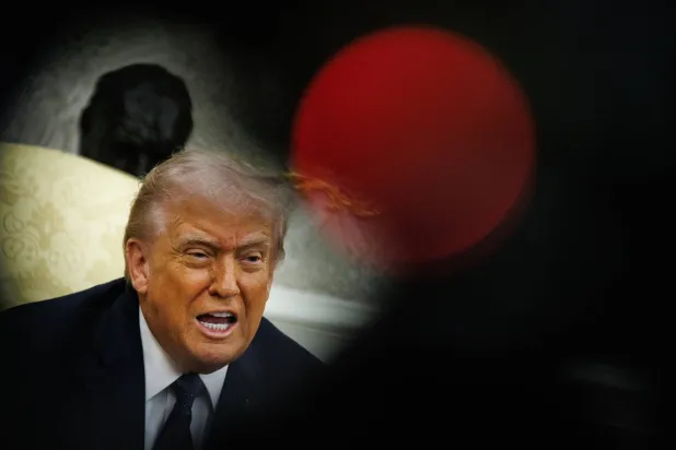 US President Donald Trump holds a bilateral meeting with German Chancellor Friedrich Merz (not pictured) in the Oval Office at the White House in Washington, DC, USA, 03 March 2026. (EPA)