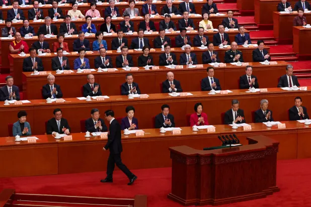 جانب من اليوم الأول لاجتماعات الهيئة السياسية العليا في البرلمان الصيني بالعاصمة بكين يوم الأربعاء (رويترز)