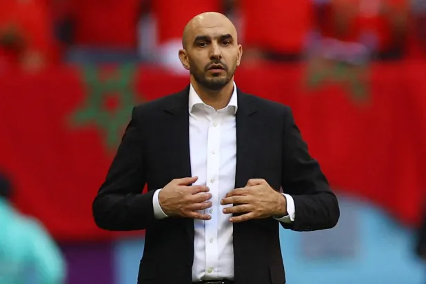 المدرب المغربي وليد الركراكي (رويترز)