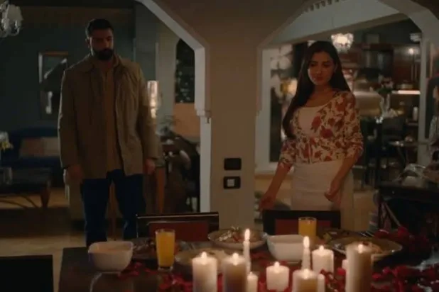 مي وحازم إيهاب في أحد مشاهد «الست موناليزا» (إم بي سي مصر)