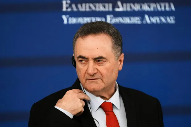 FILE -Israeli Defense Minister Israel Katz makes statements with his Greek counterpart Nikos Dendias after their meeting in Athens, Greece, Tuesday, Jan. 20, 2026. (AP Photo/Thanassis Stavrakis, File)