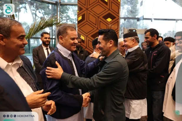 الدبيبة مستقبلاً أعيان وعمداء وقيادات مدينة الزاوية (الوحدة)