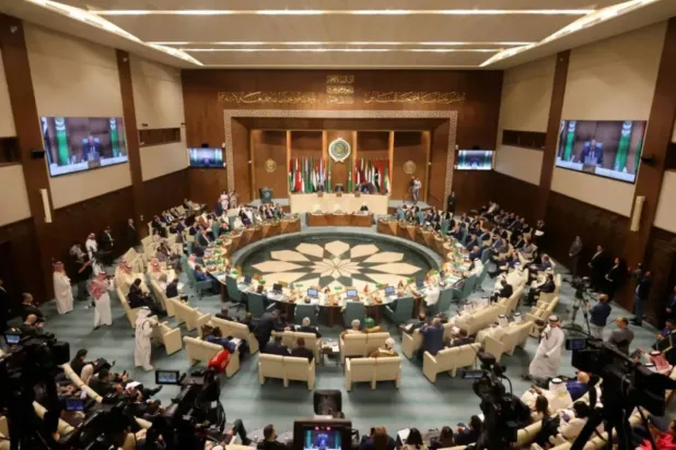 A general view shows the opening session of the meeting of Arab foreign ministers at the Arab League Headquarters (Reuters)

