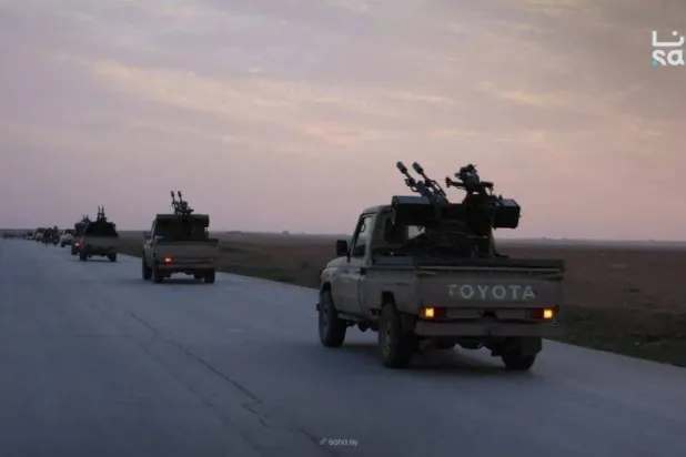 Syrian military vehicles in the al-Qalamoun region. (SANA)