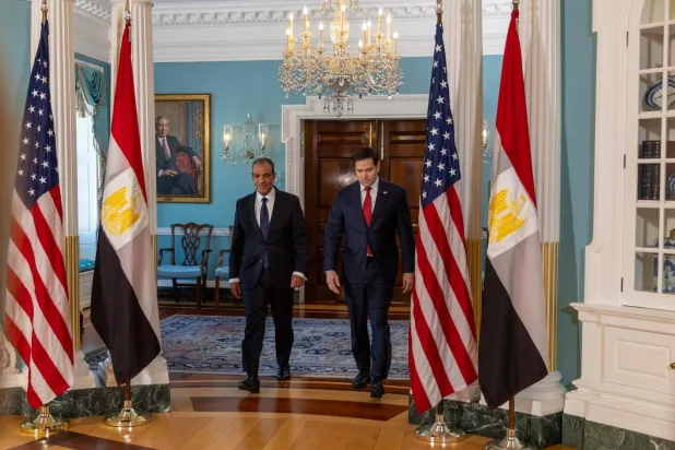 وزير الخارجية المصري بدر عبد العاطي ونظيره الأميركي ماركو روبيو خلال لقاء سابق في واشنطن (الخارجية المصرية)