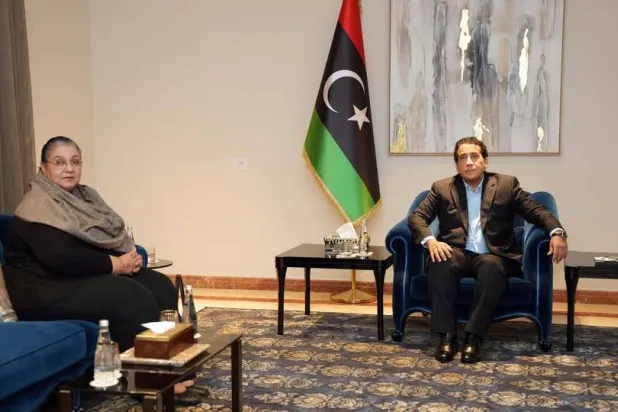 المنفي يلتقي تيتيه في مكتبه بطرابلس 3 مارس (المجلس الرئاسي الليبي)