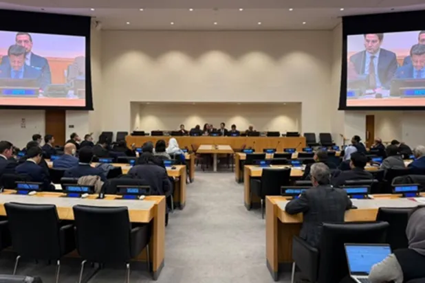 جانب من الاجتماع الذي عقدته منظمة التعاون الإسلامي بمقر الأمم المتحدة في نيويورك (بنا)