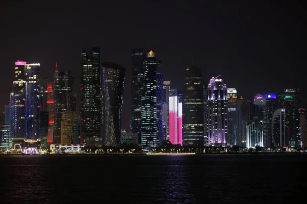  04 March 2026, Qatar, Doha: A general view shows buildings in the West Bay district of Doha. (dpa)