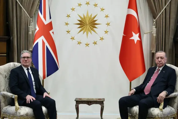 جانب من مباحثات الرئيس التركي رجب طيب إردوغان ورئيس الوزراء البريطاني كير ستارمر في أنقرة 27 أكتوبر 2026 (الرئاسة التركية)