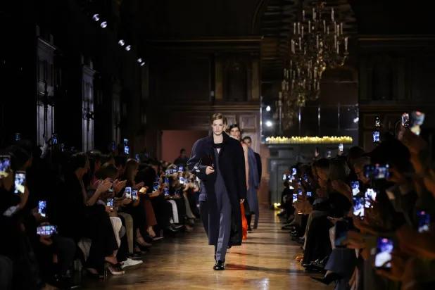  Models present creations by designer Victoria Beckham as part of her Fall/Winter 2026/2027 Women's ready-to-wear collection show during Paris Fashion Week in Paris, France, March 6, 2026. (Reuters)