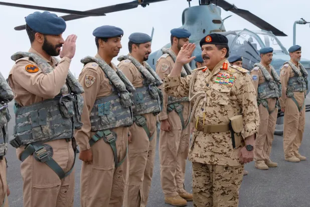 King Hamad hailed the dedicated and valuable efforts of the RBAF servicemen. (BNA)