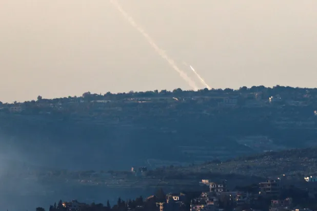  Rockets are launched from Lebanon, as seen from the Israeli side of the Israel-Lebanon border, amid escalation between Hezbollah and Israel, and amid the US-Israeli conflict with Iran, in northern Israel, March 10, 2026. (Reuters)