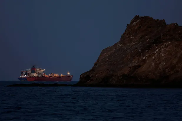 The Callisto tanker sits anchored as the traffic is down in the Strait of Hormuz, amid the US-Israeli conflict with Iran, in Muscat, Oman, March 10, 2026. REUTERS/Benoit Tessier