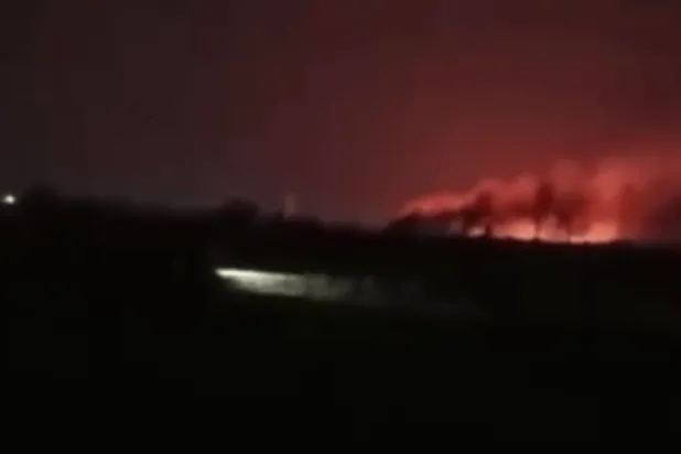 صورة مأخوذة من فيديو متداول لموقع الهجوم في عكاشات غرب العراق