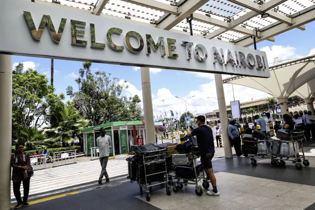 People arriving at the Jomo Kenyatta International Airport (JKIA), in Nairobi, Kenya, on 06 March 2026. EPA/DANIEL IRUNGU