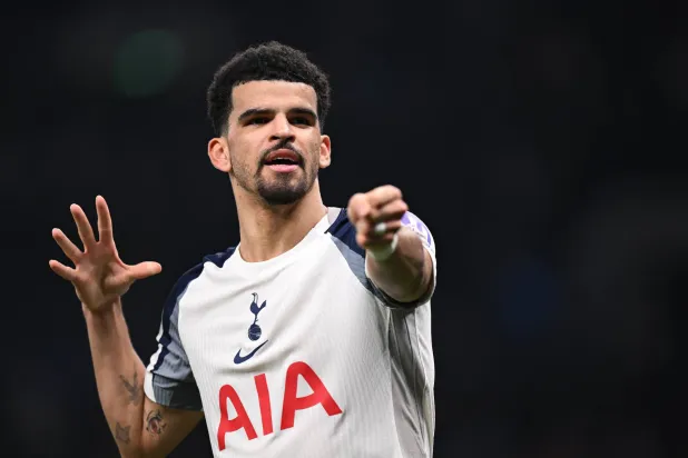 Tottenham Hotspur's Dominic Solanke celebrates scoring the 1-0 goal during the English Premier League soccer match of Tottenham Hotspur against Crystal Palace, in London, Britain, 05 March 2026. EPA/DANIEL HAMBURY 