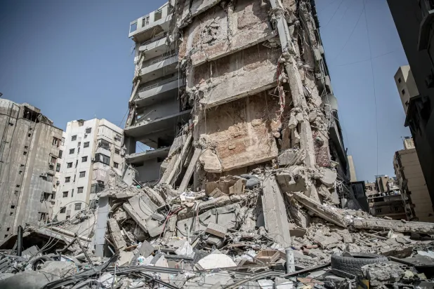13 March 2026, Lebanon, Beirut: A view of a building damaged by an Israeli air strike on Beirut. Photo: Sally Hayden/SOPA Images via ZUMA Press Wire/dpa