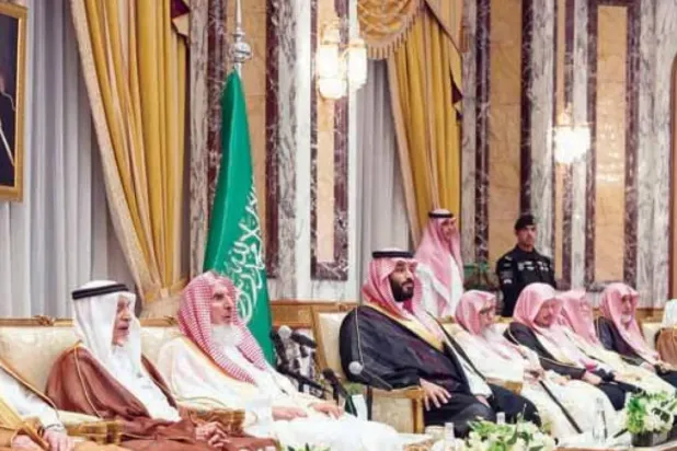 Saudi Crown Prince Mohammed bin Salman receives the pledge of allegiance as crown prince at Al-Safa Palace in Makkah (SPA).