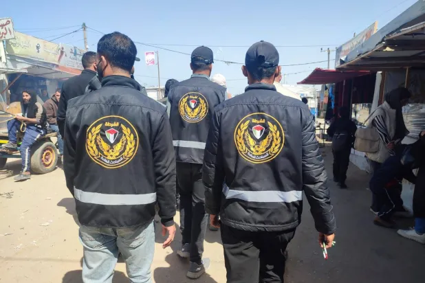 عناصر من الشرطة الفلسطينية في أحد شوارع قطاع غزة (الداخلية الفلسطينية)