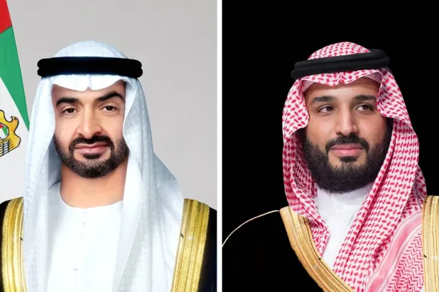 Suudi Arabistan Veliaht Prensi Muhammed bin Selman (SPA) ve Birleşik Arap Emirlikleri Başkanı Şeyh Muhammed bin Zayid (WAM)