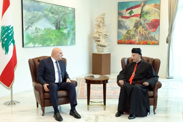 رئيس الجمهورية جوزيف عون مستقبلاً البطريرك الماروني بشارة الراعي (الرئاسة اللبنانية)