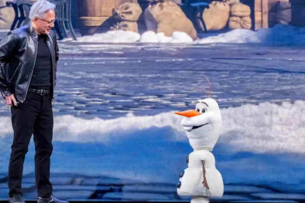 Nvidia CEO Jensen Huang says artificial intelligence powered by the company's graphics processing units is quickly infusing nearly everything from Disney character robots to data centers that may one day be orbiting the planet. JOSH EDELSON / AFP
