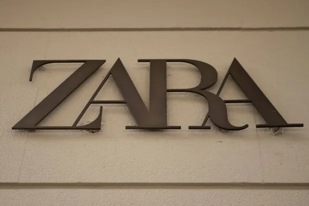 Signage hangs at a Zara store in Granada on March 15, 2025. (AFP)